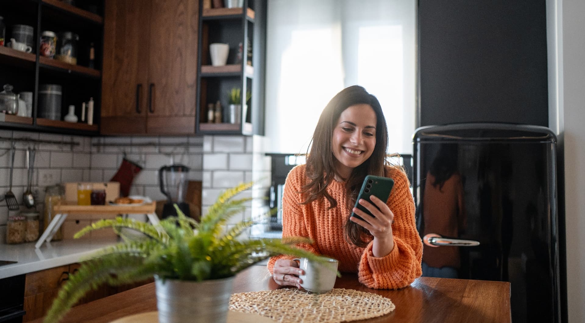 Person using shopping agent on phone